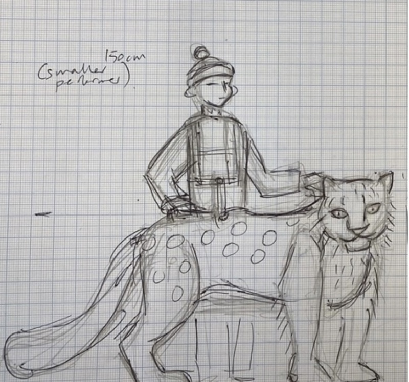 Snow Leopard Puppet Sketch
